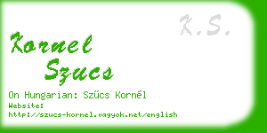 kornel szucs business card